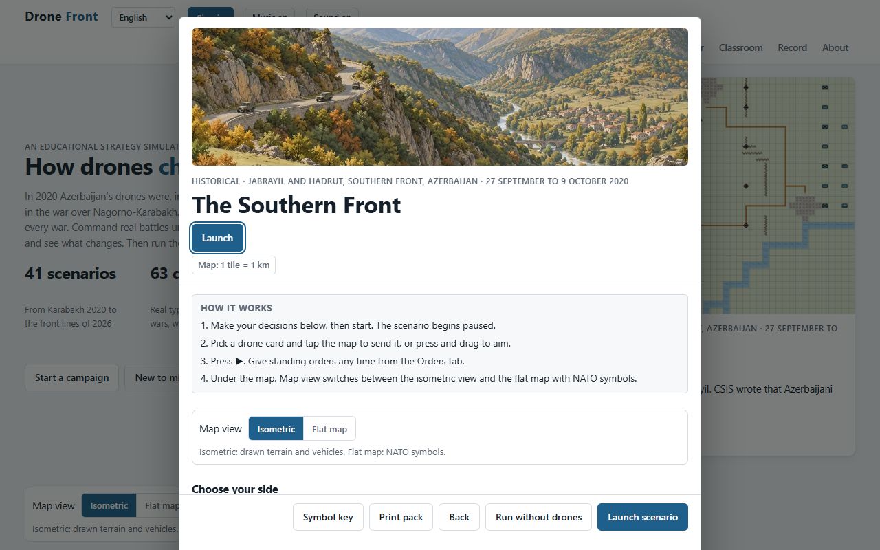 Current simulation briefing and learning objectives